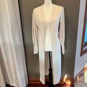 Gap Women's Oatmeal Long Sleeve Duster Cardigan, Size Small